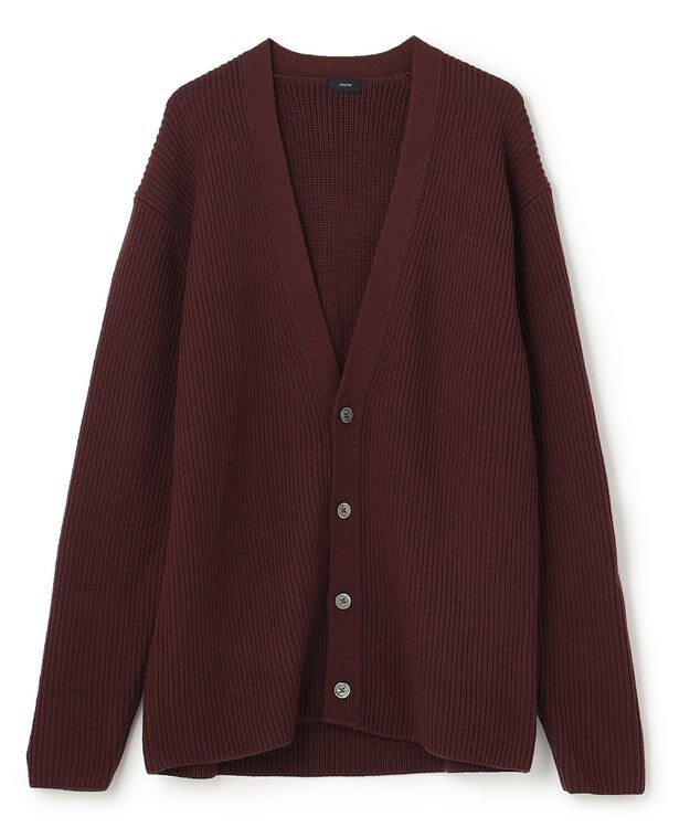 JOSEPH HOMME リッジメリノ　Vネックカーディガン ワイン系