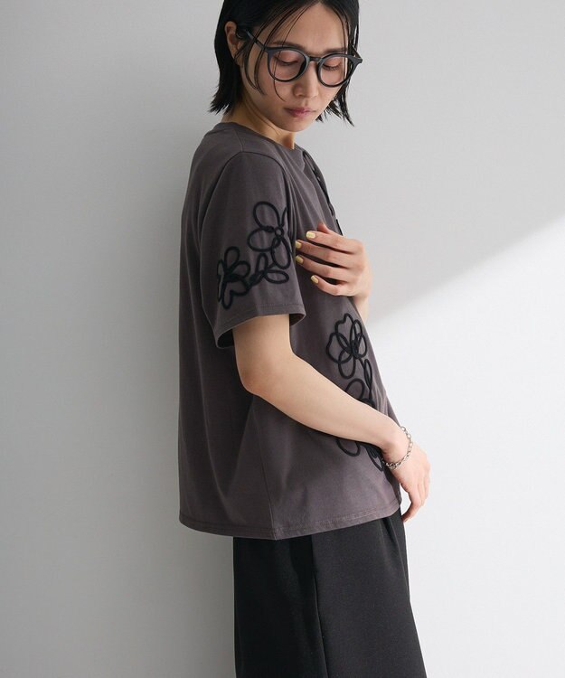 Green Parks ・ＳＵＧＡＲ　ＳＰＯＯＮ　コード刺繍ＴＥＥ Charcoal Gray