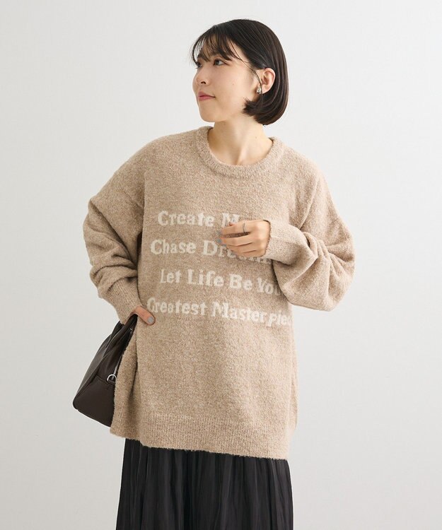 Green Parks ブークレロゴニットチュニック Beige