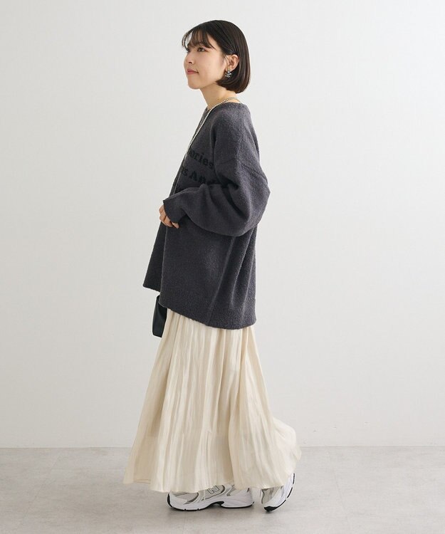 Green Parks ブークレロゴニットチュニック Charcoal Gray