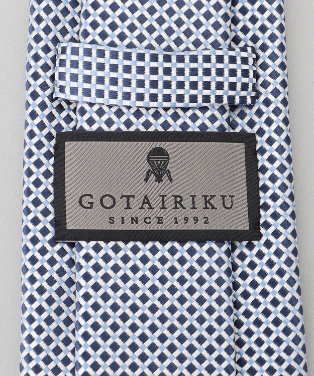 GOTAIRIKU 【日本製】シルク ネクタイ_格子柄 サックスブルー系8