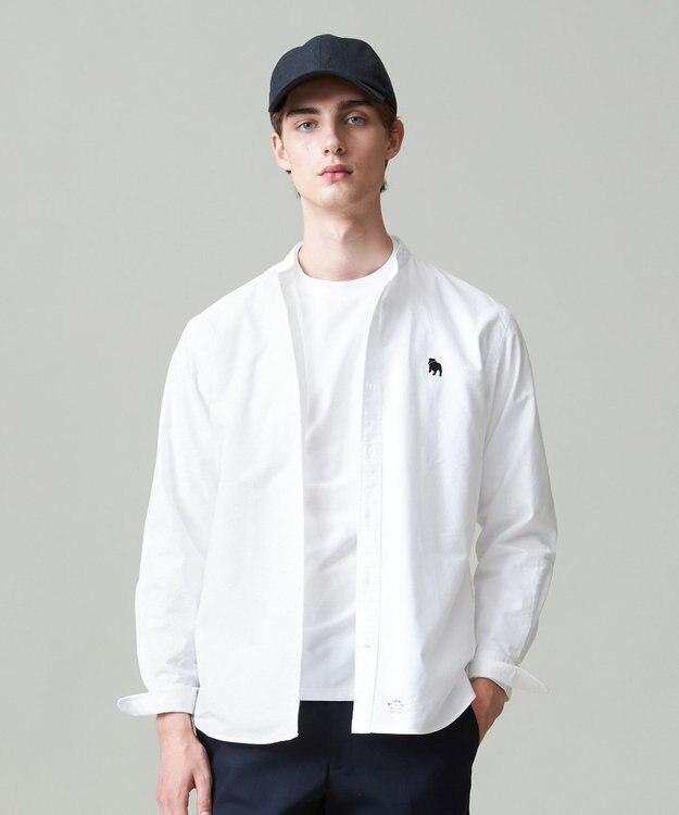 J.PRESS MEN 【大人気バックブル】バンドカラー オックスフォードガーメントダイシャツ ホワイト系