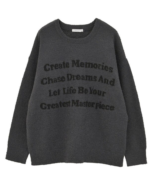 Green Parks ブークレロゴニットチュニック Charcoal Gray