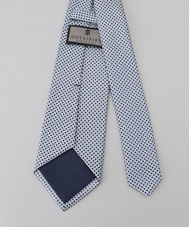 GOTAIRIKU 【日本製】シルク ネクタイ_格子柄 サックスブルー系8