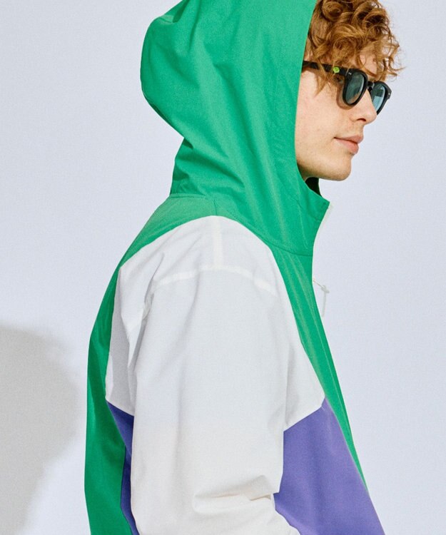 PW CIRCULUS 【撥水加工/ストレッチ】【MEN】カラーブロッキング ブルゾン  ゴルフ ピーコックグリーン系