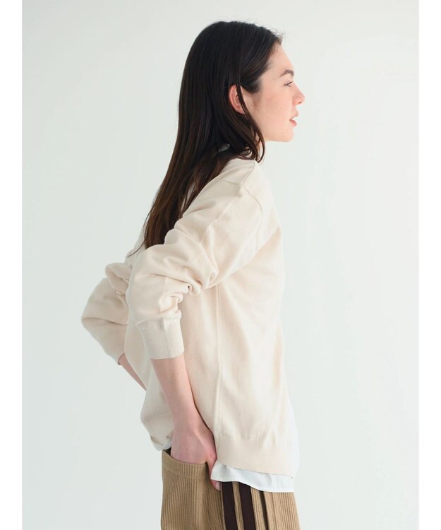 CRAFT STANDARD BOUTIQUE ２ＷＡＹクルーネックニットカーディガン Ivory