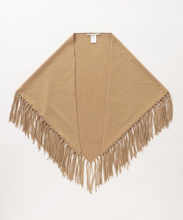 自由区 【洗える】ソフトウールハイゲージ フリンジストール キャメル系