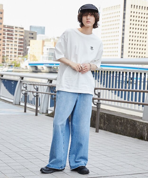 WEGO 【ユニセックス着用ITEM/綿100%/SMLサイズ展開】リラックスフィットワンポイントT（S） ホワイト