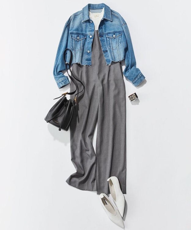 NAVE 【Nave　洗える】クロップド デニムジャケット スカイブルー系