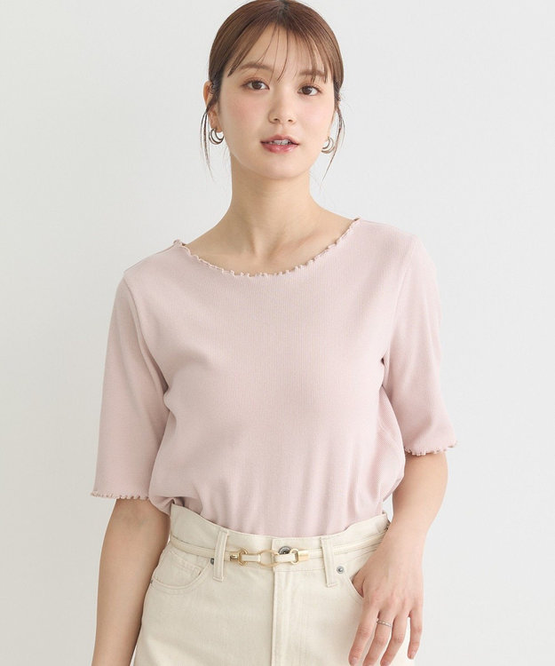 earth music&ecology リブメロープルオーバー Pink