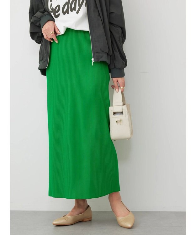 AMERICAN HOLIC 針抜きテレコタイトスカート Black