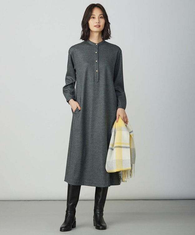 J.PRESS LADIES カシミヤチェック マフラー イエロー系