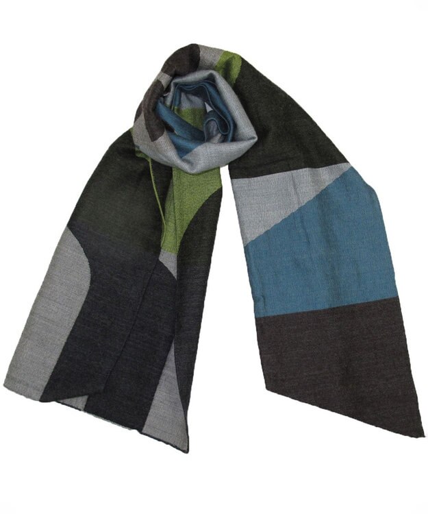 POLS ウールジャカードストール イエロー