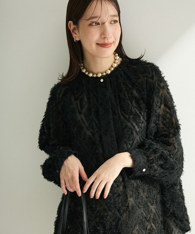 Green Parks Ｏ．フサフサ２ｗａｙボウタイブラウス Black