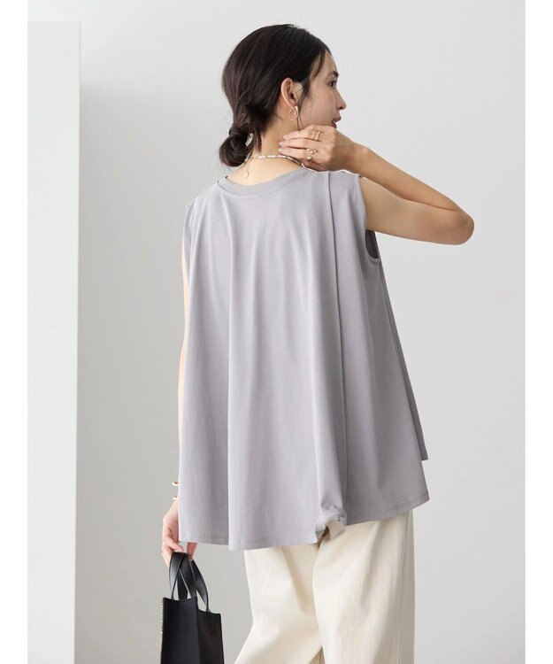 AMERICAN HOLIC 接触冷感バックフレアノースリーブプルオーバー Gray