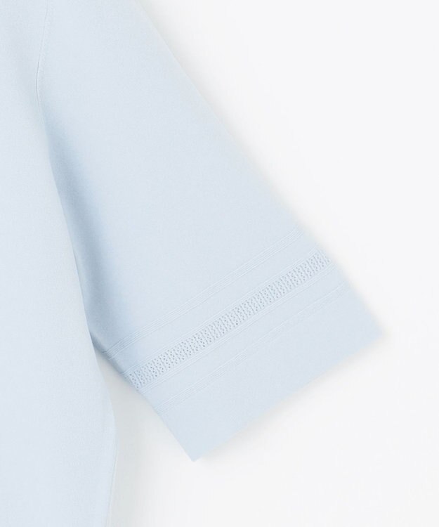 J.PRESS LADIES L 【洗える】RAYON ELITE STRETCH クルーネック ニット サックス系