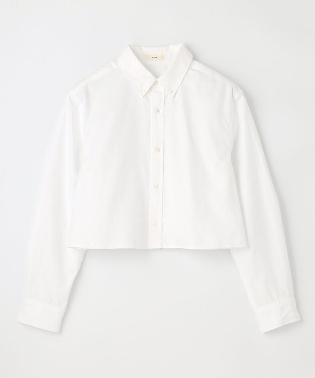 NAVE 【Nave　洗える】クロップド シャツ ボタンダウン・ホワイト