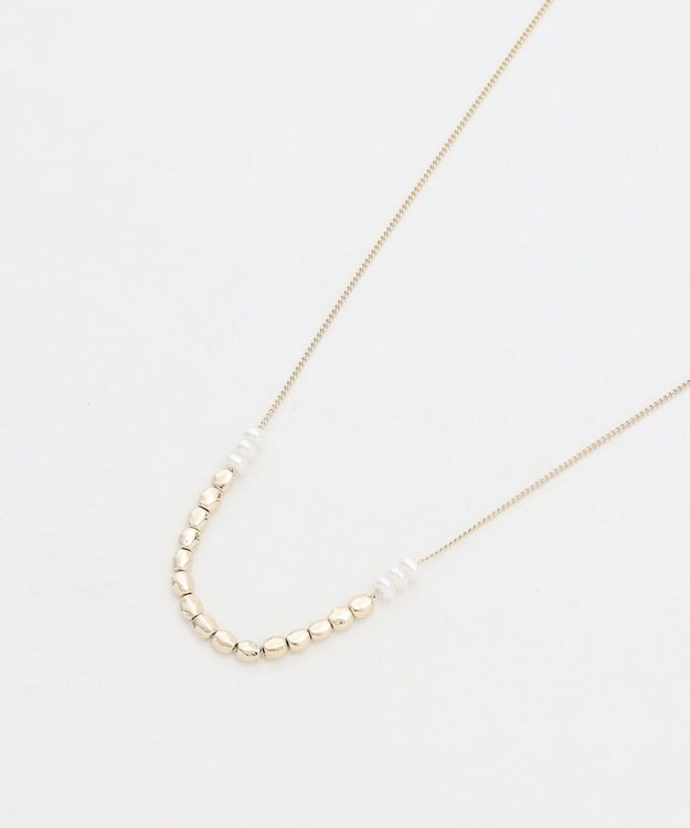 ANY メタルパールレンジネックレス ライトゴールド