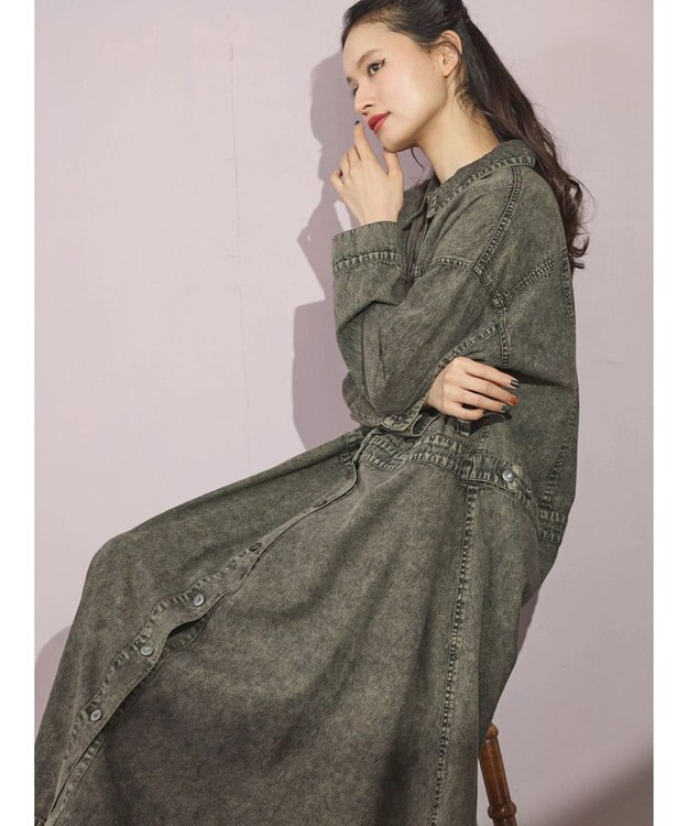 Green Parks ■ＥＳＣＡＲ　デニムジャケットワンピース Brown