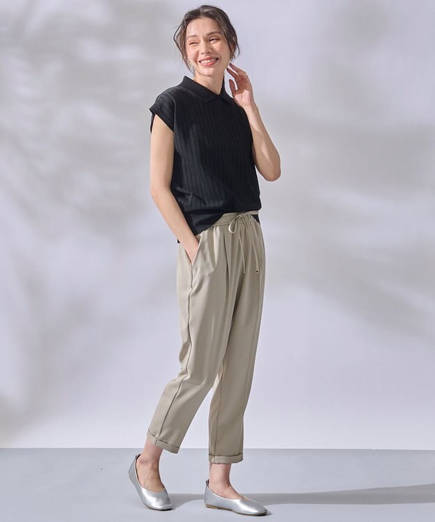 ANY 【UVケア/接触冷感/ウエストゴム】イージーケア美脚パンツⅡ グレージュ