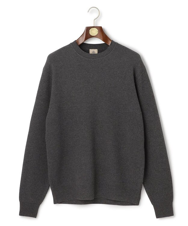 J.PRESS MEN 温かさと軽さの快適素材【ストレッチ / イージーケア】【FLEX YARN】片畔クルーネック ニット グレー系