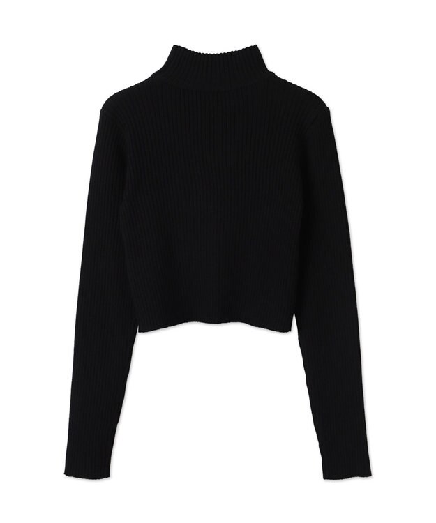 WEGO リブハイネックショートニット ブラック