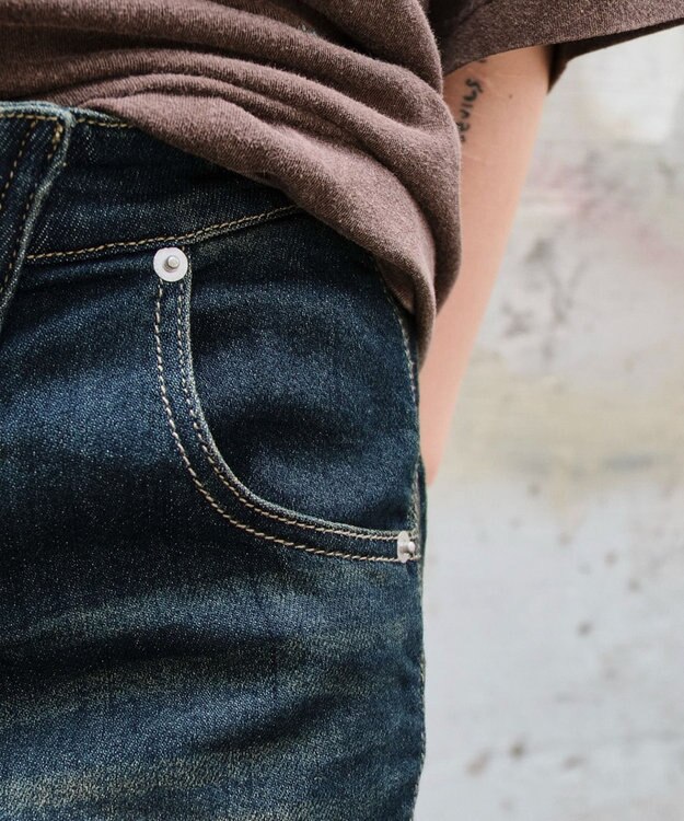 WEGO レースアップデニムショートパンツ デニム中濃加工色