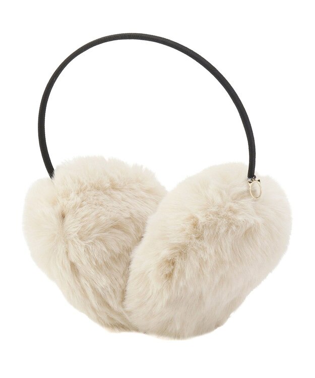 MOONBAT 【FUDGE11月号掲載】PAUL & JOE ACCESSOIRES ネコチャーム付フェイクファーイヤマフ（細アーム） ホワイト
