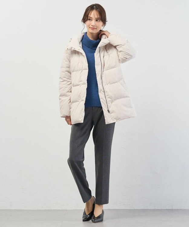 J.PRESS LADIES CASHMERE BLEND 襟付き ニット ブルー系