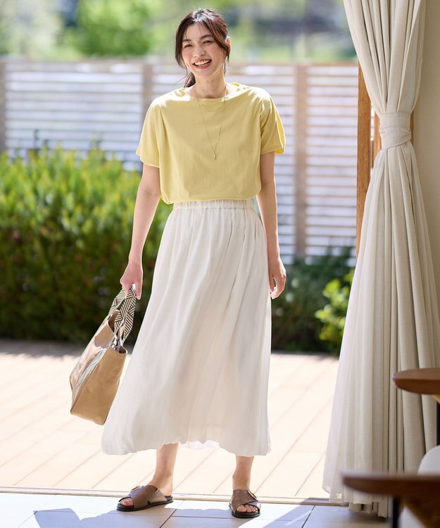 ANY エニィファンクションフレンチスリーブTシャツ イエロー