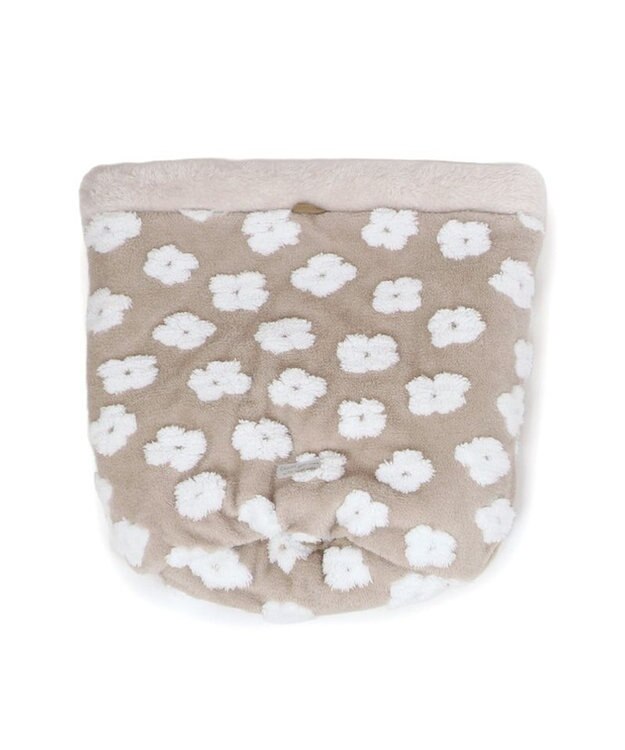 PET PARADISE ペットパラダイス ボア 寝袋 筒形 《お花柄》 S 超小型犬 ベージュ