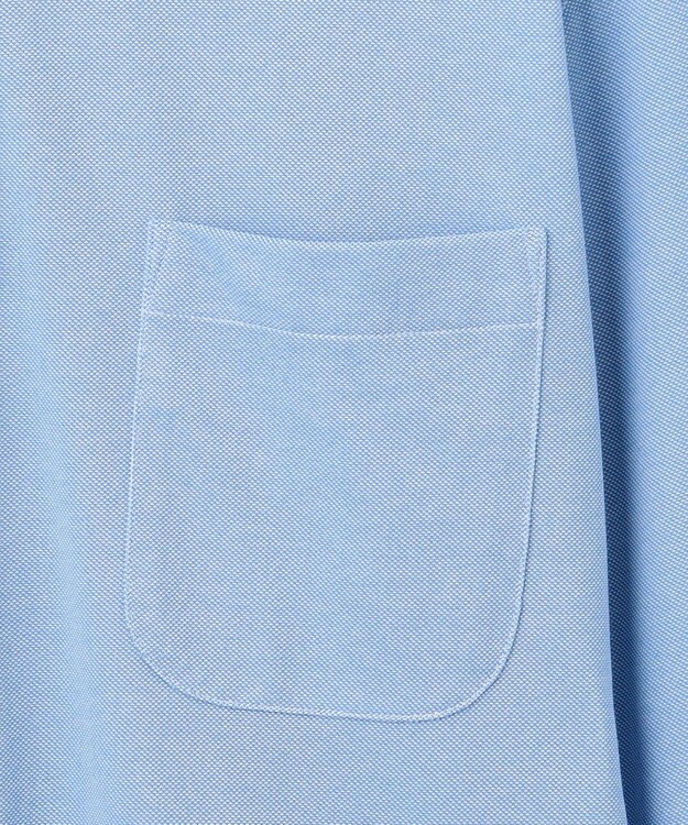 GOTAIRIKU 胸ポケット付にアップデート【吸水速乾/ストレッチ】クールマックス鹿の子 ビズシャツ_ボタンダウン サックスブルー系