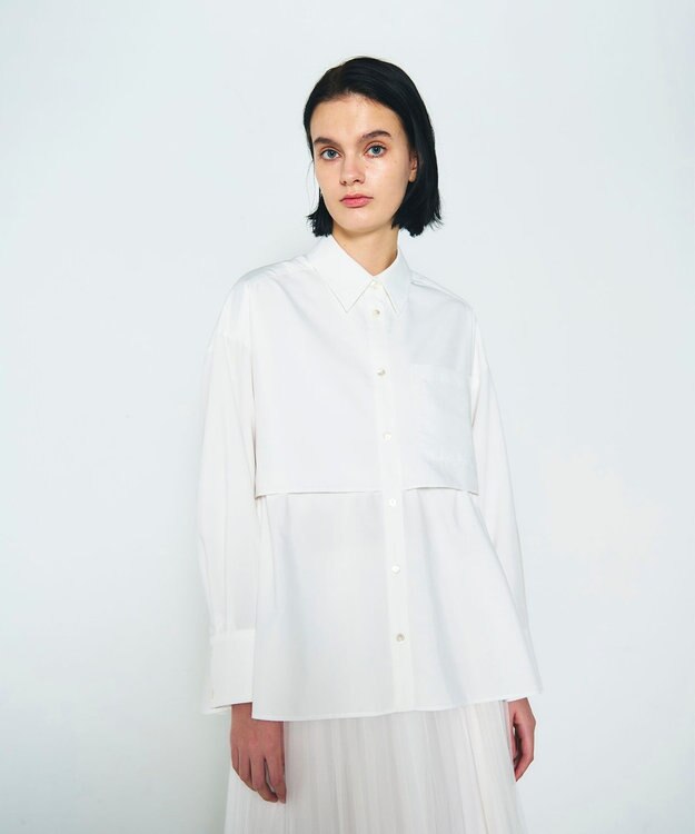 GRACE CONTINENTAL レイヤードドロストシャツ ホワイト