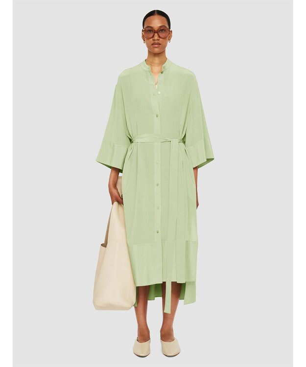 JOSEPH クレープ ド ソワ　ミディドレス Matcha