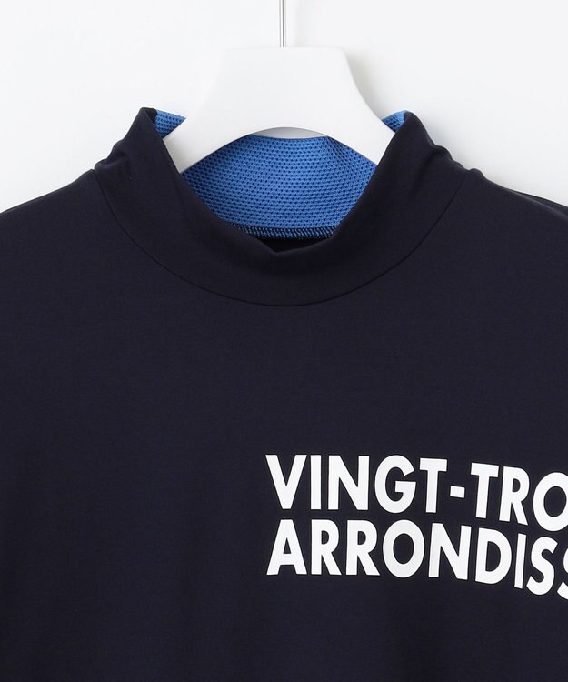 23区GOLF 【MEN】【吸水速乾/UVカット】スポーティ モックネックシャツ ネイビー系