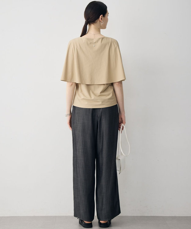 ICB L 【WEB限定カラーあり】マットスキューバ ケープデザインカットソー ベージュ