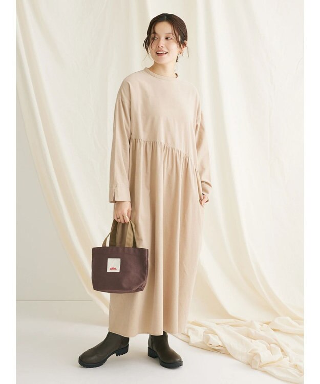 CRAFT STANDARD BOUTIQUE コーデュロイアシンメトリーワンピース Beige