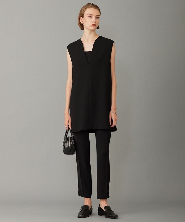 ICB L 【WEB限定カラーあり・洗える】 ライトダブルクロス べスト ブラック系