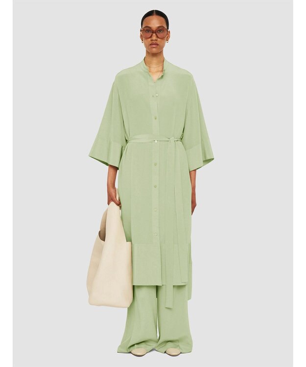 JOSEPH クレープ ド ソワ　ミディドレス Matcha