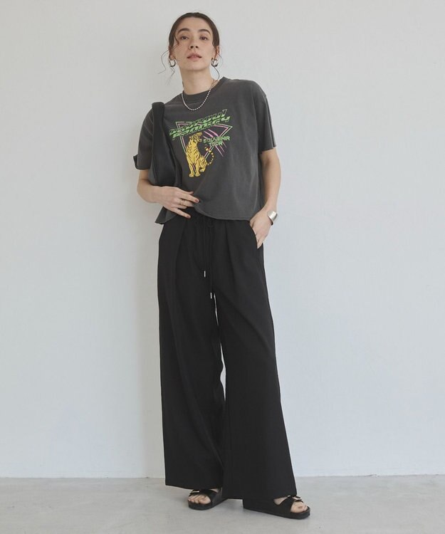 WEGO 【ANGIE VINTAGE】ワイドイージーパンツ ブラック