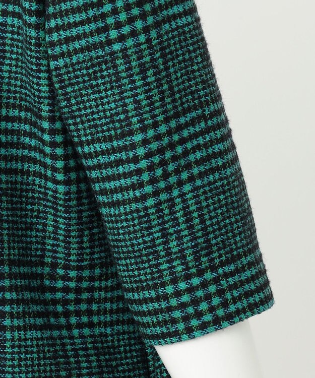 23区 S 【R(アール)】MANTECOツイード ペプラムワンピース グリーン系