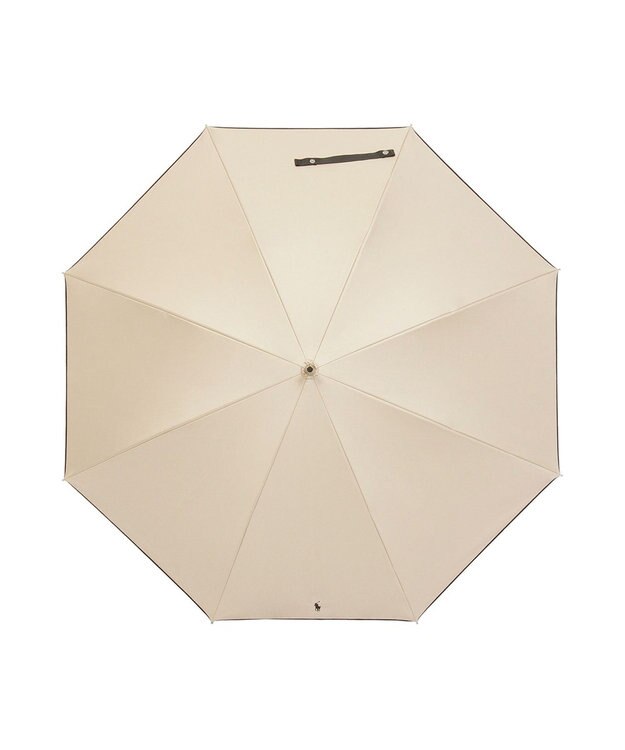 MOONBAT 【WEB限定/遮光率100%/遮熱/UV】POLO RALPH LAUREN（ポロ ラルフローレン）晴雨兼用日傘 無地 オーバーロック刺繍 長傘 ベージュ