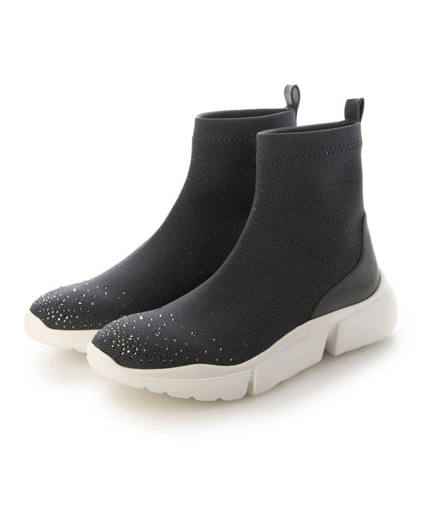 MODE ET JACOMO <MODE ET JACOMO>ハイカットニットスニーカー ダークグレー