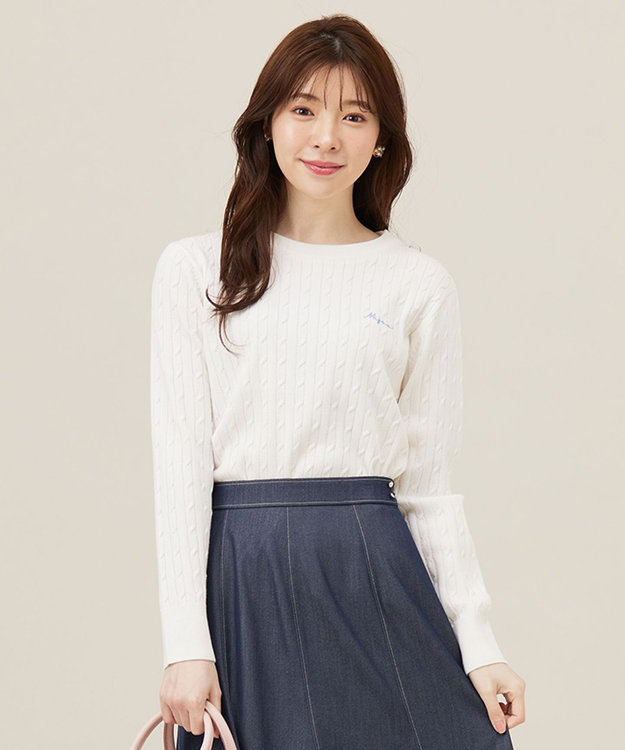 ANY SIS S 【貴島明日香さんコラボ】ケーブル ニャット オフホワイト