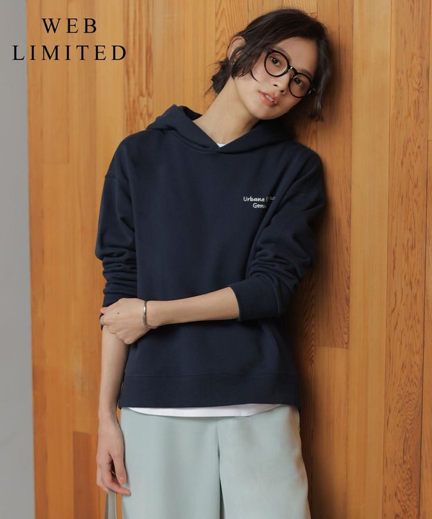 J.PRESS LADIES 【WEB限定】ロゴ裏毛 パーカー 【WEB限定】ネイビー系