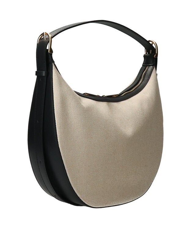 INTER-CHAUSSURES 【Christian Villa】異素材コンビホーボーバッグ ブラックコンビ