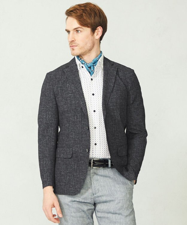 JOSEPH ABBOUD 【イージーケア・多機能】人気 ライトウェーブ ジャケット ネイビー系3