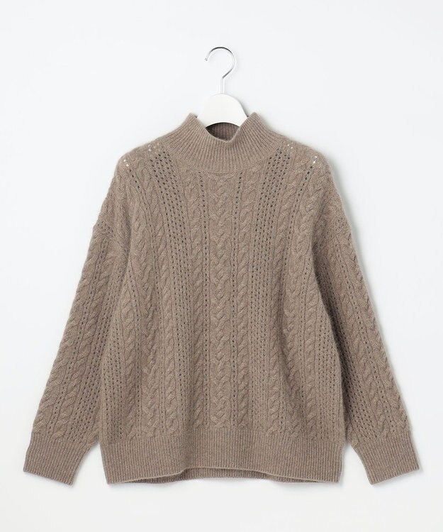 自由区 S 【SHIHOさん着用】ラメフォックスケーブル ニット モカ