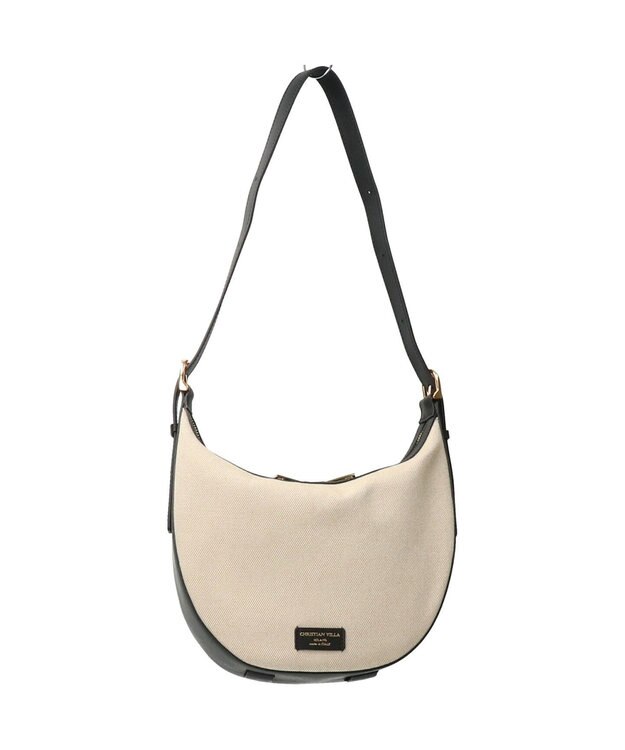 INTER-CHAUSSURES 【Christian Villa】異素材コンビホーボーバッグ ブラックコンビ