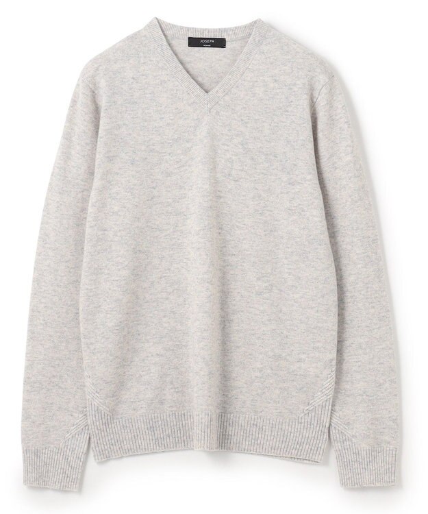 JOSEPH HOMME ピュアカシミヤ　Vネックニット ライトグレー系